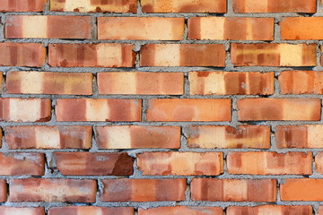 Red brick wall. Brickwork.