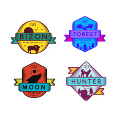 Wild Bizon and Hunter, Moon and Forest Set Logo