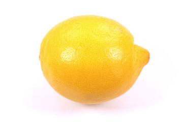Fresh Lemon Isolated on White Background Top View