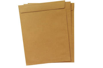 Brown paper envelope isolated on White background