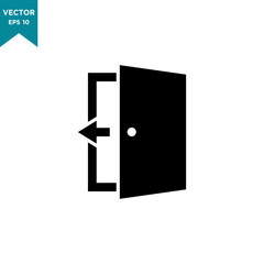 door icon in trendy flat design vector logo template