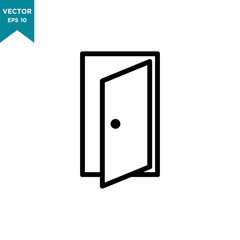 door icon in trendy flat design vector logo template