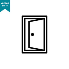door icon in trendy flat design vector logo template
