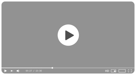 Classic video player template. Vector illustration