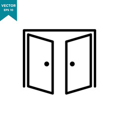 door icon in trendy flat design vector logo template