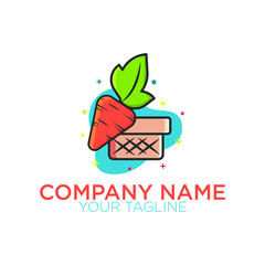 vegetable logo, carrots and garden baskets, for the web or app