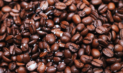 coffee beans texture with milk