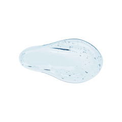 Serum gel smudge with bubbles isolated on white background