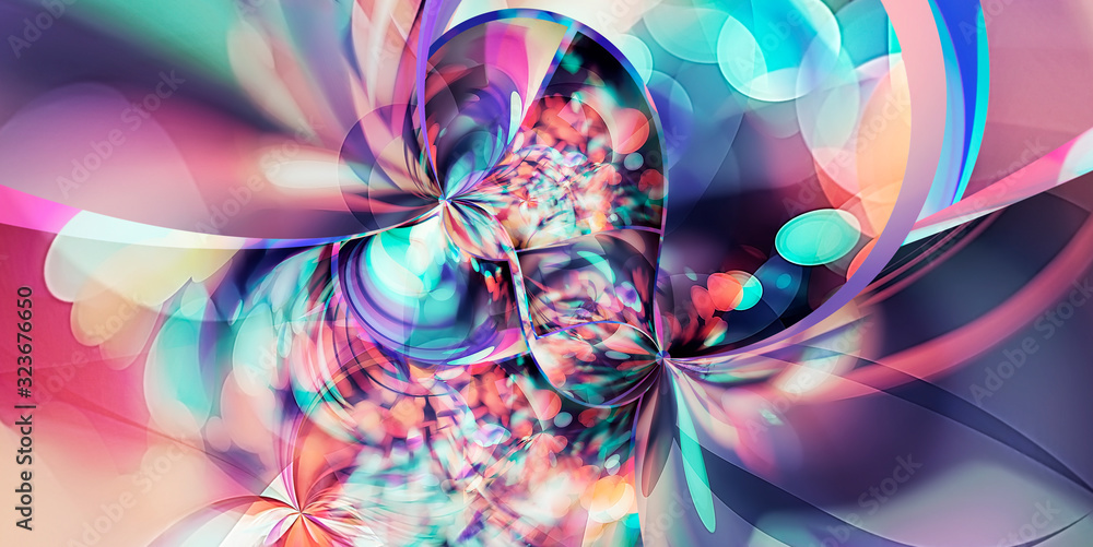 Poster abstract festive gradient multi-color background trend color 2020. the flowing lines of the waves fi