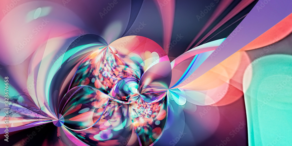 Poster abstract festive gradient multi-color background trend color 2020. the flowing lines of the waves fi