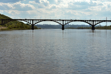 big bridge over the Oka river. Nizhny Novgorod. Russia