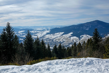 Fototapeta na wymiar winter mountain landscape in Poland