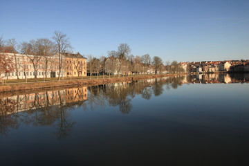 Fototapeta premium Altenburg; Wintersonne am Großen Teich