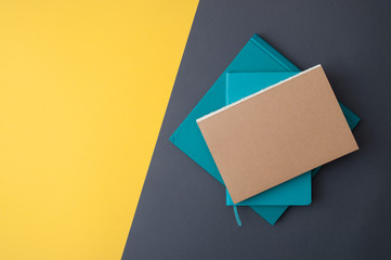 Yellow gray minimal flat lay