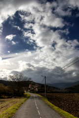 road and blue sky