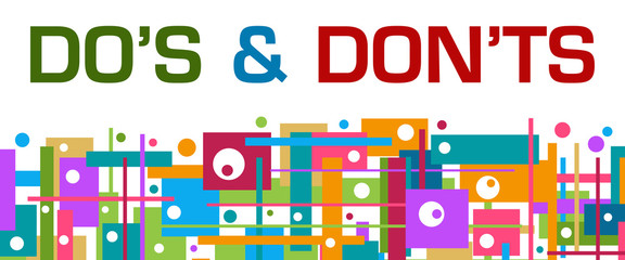 Dos And Donts Colorful Random Squares Bottom Background Text 