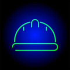 vector image of neon building helmet flat icon
