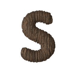 Bark letter S - 3D illustration