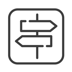 Directional arrow road black line icon. City guide. Public navigation. Pictogram for web page, mobile app, promo. UI UX GUI design element. Editable stroke.