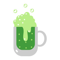 Green beer vector flat illustration isolated on a white background.