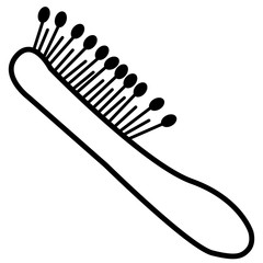 doodle hairbrush on white background, vector. For thematic design