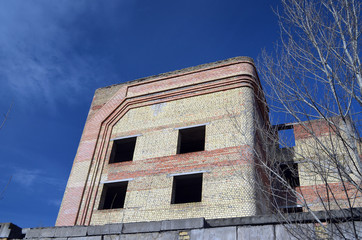 Abandoned construction site of hospital. Abandoned at 1991,during Ukrainian undependence crisis. Kiev,Ukraine