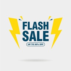 Simple Flat Flash Sale Letter Sign Shape Banner Design, Discount Banner Template Vector for advertising, social media, web banner