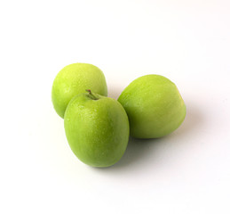 Jujube Green  fruit on white background