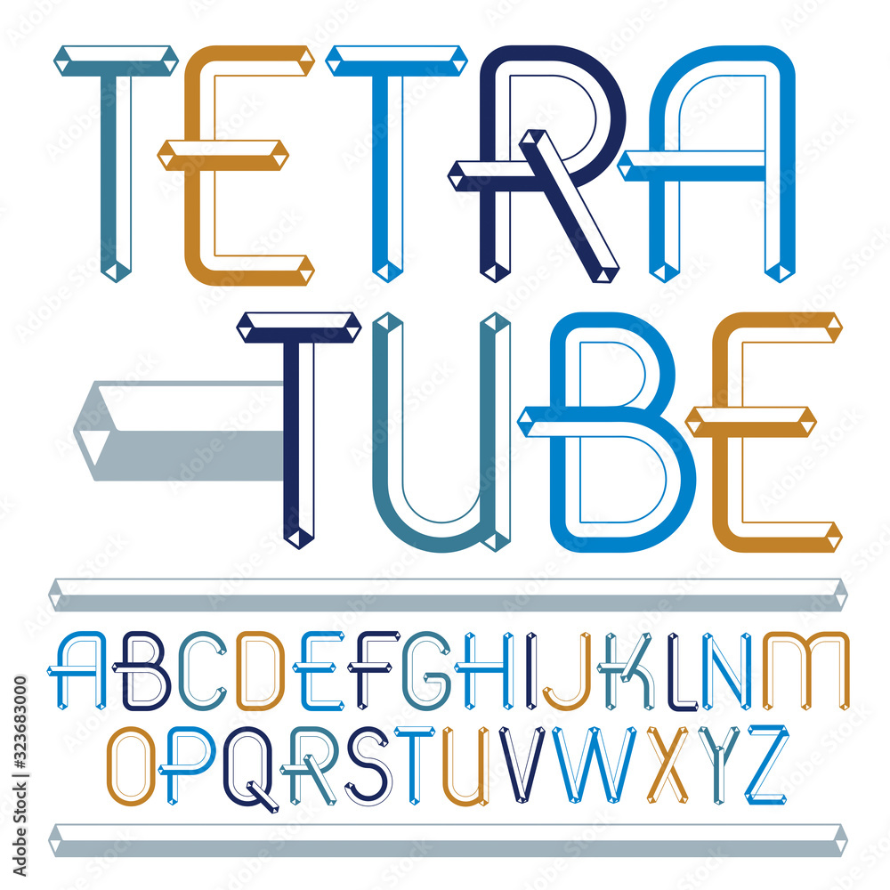 Fototapete vector upper case modern alphabet letters set. artistic font, typescript for use in logo creation. c