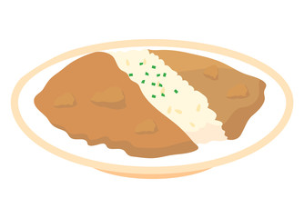 あいがけカレーイラスト