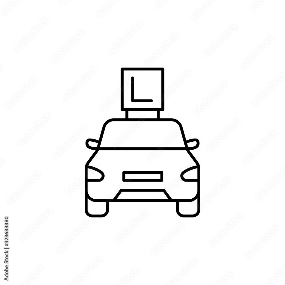 Aufkleber car, learning icon. simple line, outline vector elements of driving school icons for ui and ux, webs