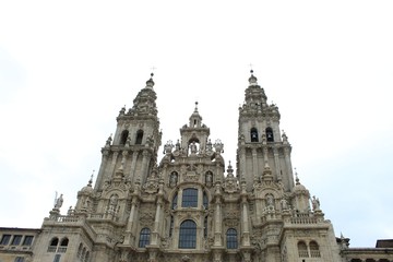 Fototapeta na wymiar facade of the Santiago de Compostela cathedral