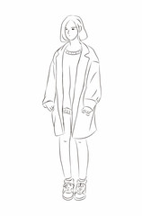 Sketch fashion woman in style