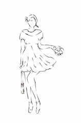 sketch of woman in a dress