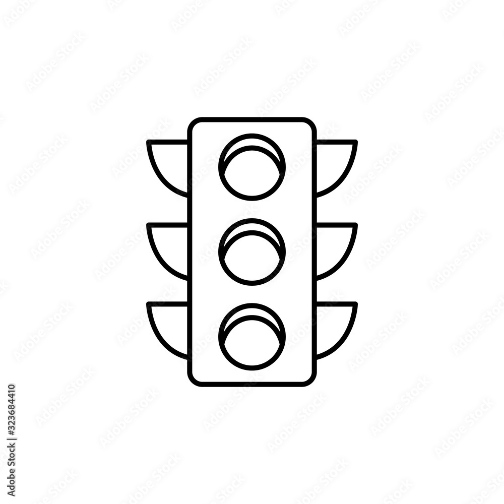 Poster traffic light, car icon. simple line, outline vector elements of driving school icons for ui and ux,
