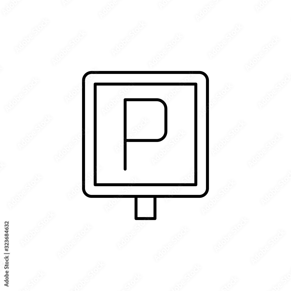 Poster sign, parking icon. simple line, outline vector elements of driving school icons for ui and ux, webs