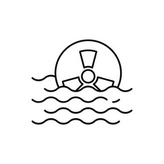 Radiation sign, sea icon. Simple line, outline vector ecology icons for ui and ux, website or mobile application