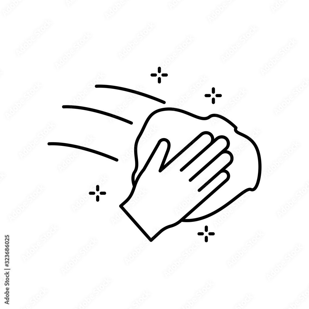 Poster hand, towel icon. simple line, outline vector elements of hygiene icons for ui and ux, website or mo
