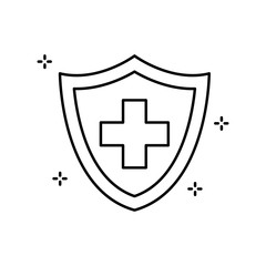 Fototapeta premium Shield, plus, medicine icon. Simple line, outline vector elements of hygiene icons for ui and ux, website or mobile application