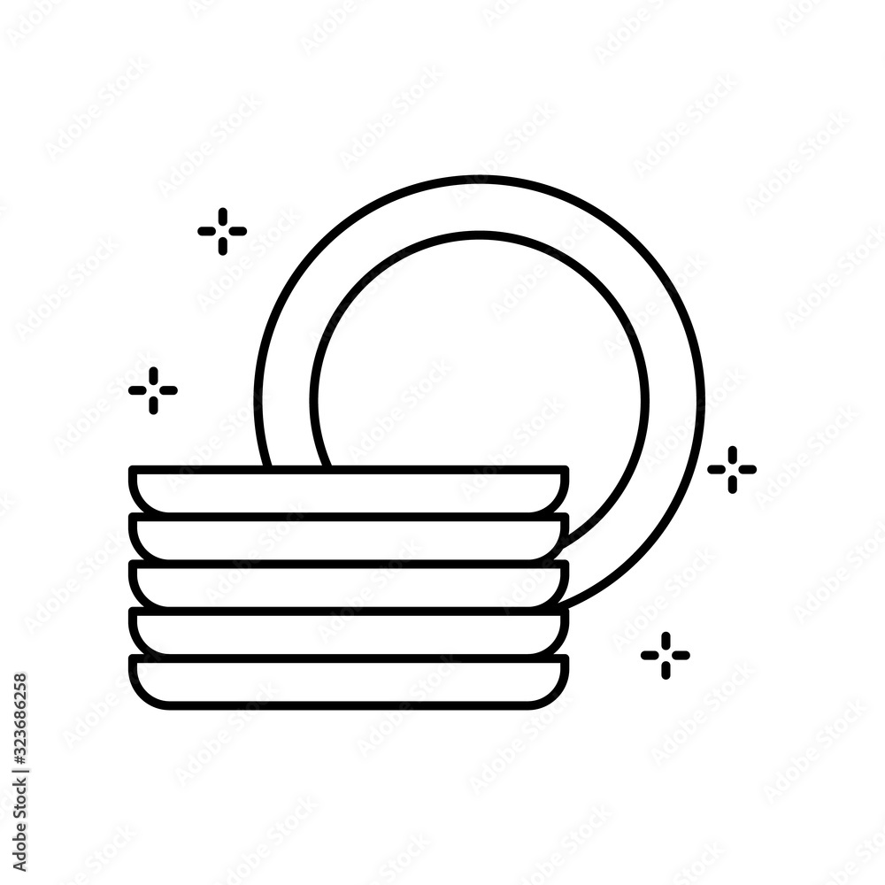 Poster plate, clean icon. simple line, outline vector elements of hygiene icons for ui and ux, website or m