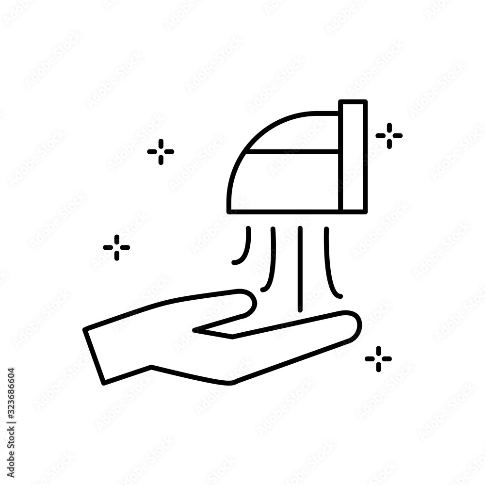 Poster hand, dry icon. simple line, outline vector elements of hygiene icons for ui and ux, website or mobi