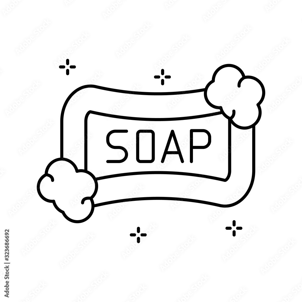 Poster soap, foam icon. simple line, outline vector elements of hygiene icons for ui and ux, website or mob
