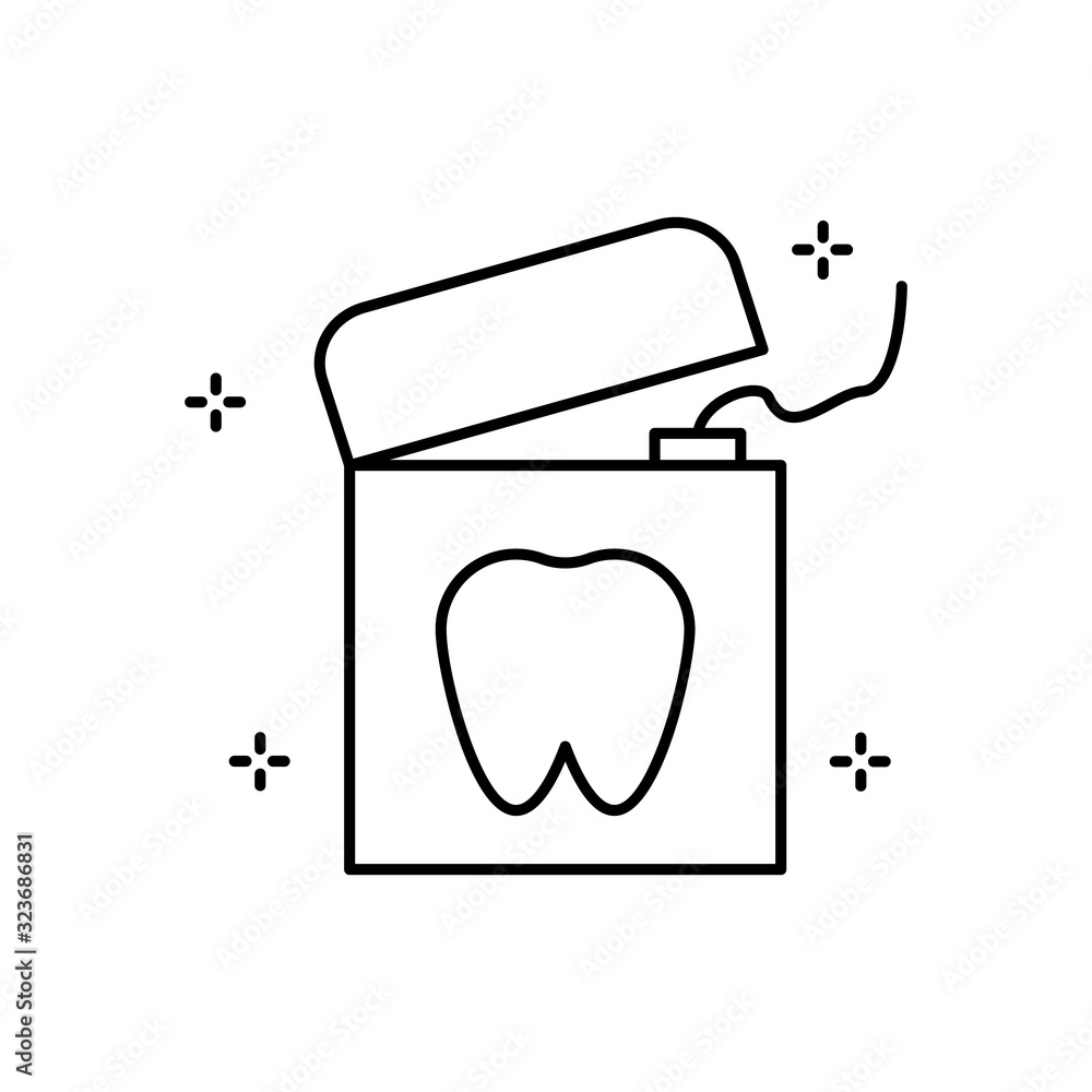 Poster dental floss, hygiene icon. simple line, outline vector elements of hygiene icons for ui and ux, web
