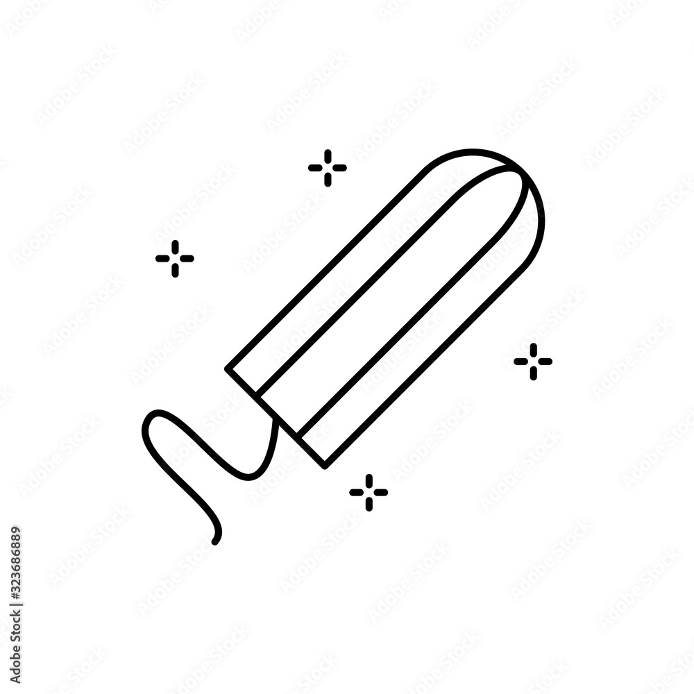 Poster tampon, hygiene icon. simple line, outline vector elements of hygiene icons for ui and ux, website o