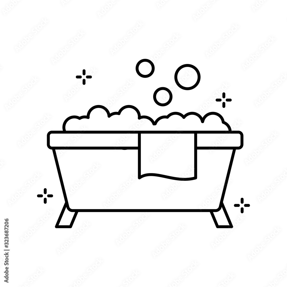 Aufkleber bath, foam icon. simple line, outline vector elements of hygiene icons for ui and ux, website or mob