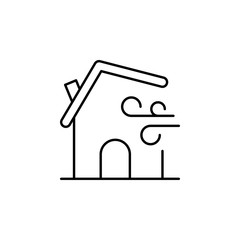House, destruction, wind icon. Simple line, outline vector elements of natural disasters icons for ui and ux, website or mobile application
