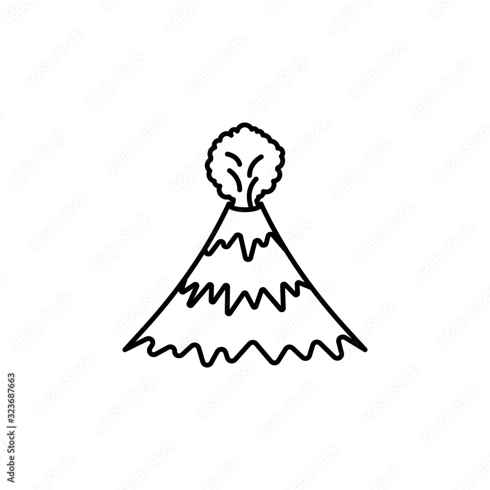 Poster volcano, lava icon. simple line, outline vector elements of natural disasters icons for ui and ux, w