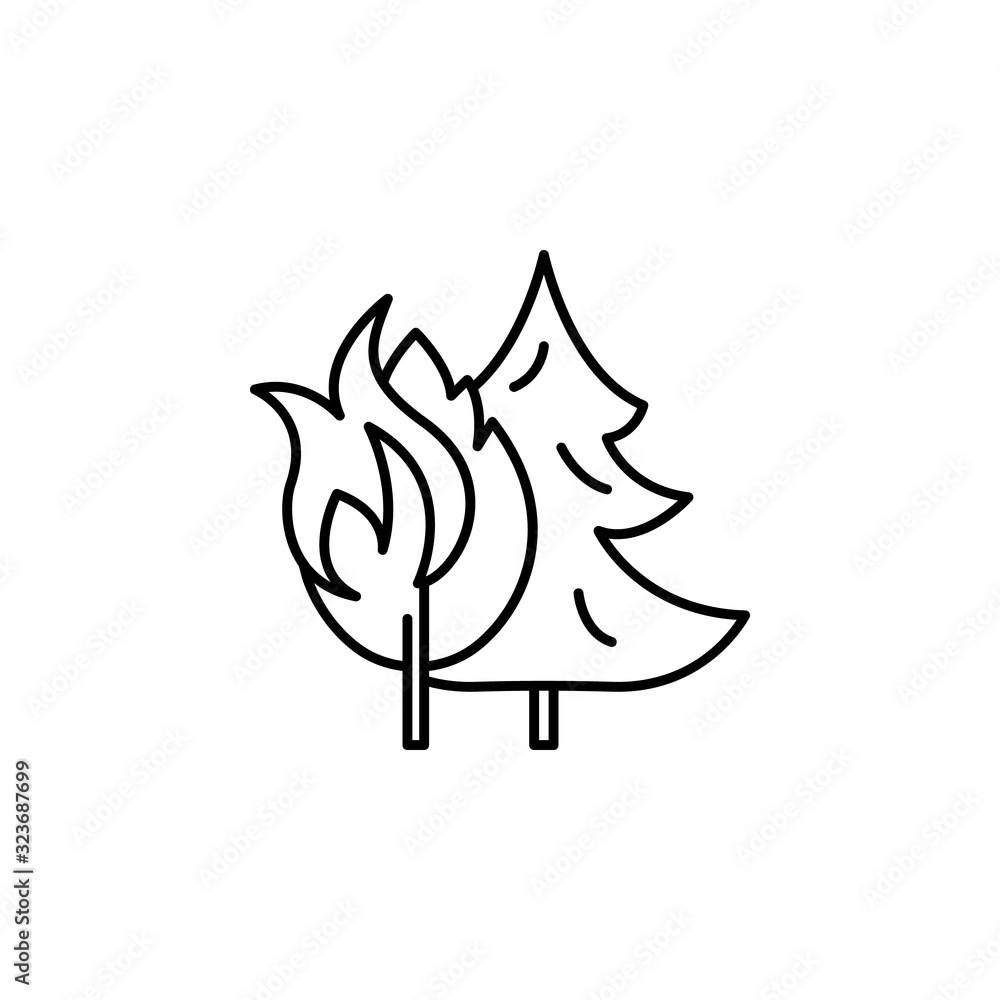 Aufkleber tree, forest, fire icon. simple line, outline vector elements of natural disasters icons for ui and 