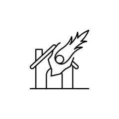 House, meteorite icon. Simple line, outline vector elements of natural disasters icons for ui and ux, website or mobile application