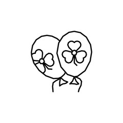 Clover, balloons icon. Simple line, outline vector elements of Patrick's day icons for ui and ux, website or mobile application